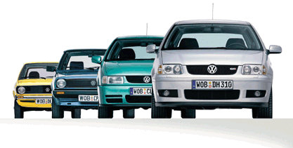 Автомобили VW Polo разных поколений